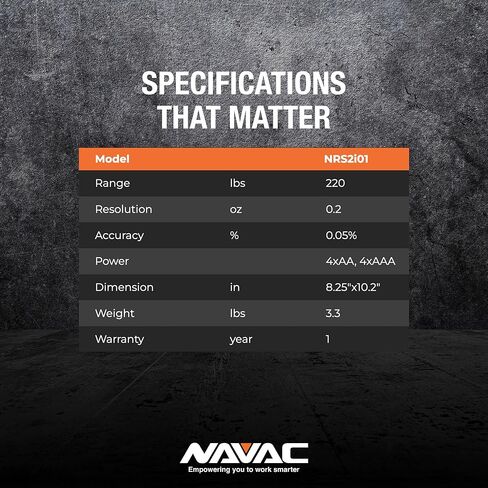 NAVAC NRS2i01 Wireless Refrigerant Scale | Bluetooth Handheld Display | 220 lbs Capacity | Lightweight Magnesium Alloy Weighing Pan | Precise Measurements | 1 Year Warranty in Saudi Arabia