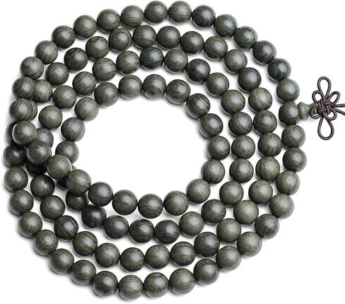 Zen Dear Unisex Burried Ebony Prayer Beads Buddha Buddhist Prayer Beads Meditation Mala Necklace Bracelet in Kuwait