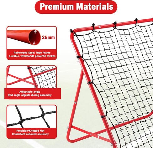 Soccer Rebounder Net, Adjustable Angle Football Training Equipment with Steel Frame, Portable Folding Rebound Net for Passing and Control Practice, Easy Setup Outdoor Sports Gear for Youth and Adults in Saudi Arabia