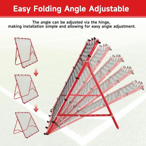 Soccer Rebounder Net, Adjustable Angle Football Training Equipment with Steel Frame, Portable Folding Rebound Net for Passing and Control Practice, Easy Setup Outdoor Sports Gear for Youth and Adults in Saudi Arabia