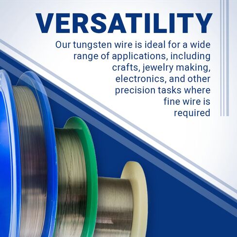 Premium Tungsten Fine Wire 0.0170'' (0.4318 mm) - 99.95% Pure for Precision Applications - Ultra-Fine Diameter, Durable Performance - 100 Meters/Spool for Fine-Detail Work Across Various Applications in Kuwait