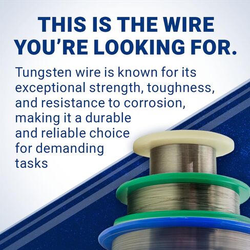 Premium Tungsten Fine Wire 0.0035'' (0.0889 mm) - 99.95% Pure for Precision Applications - Ultra-Fine Diameter, Durable Performance - 500 Meters/Spool for Fine-Detail Work Across Various Applications in Kuwait