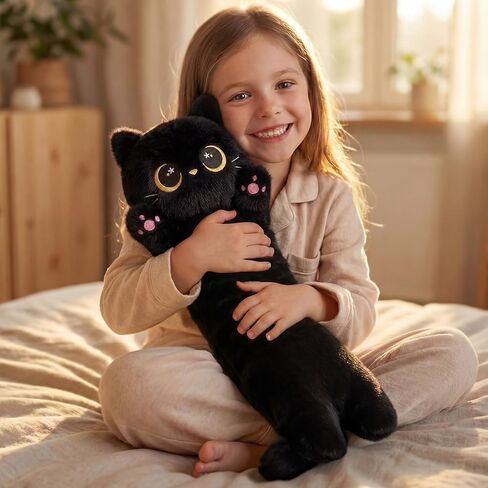 Mewaii Artist-Designed Ultra Soft Long Cat Plush Body Pillow, Extra Stuffing for Comfort, Premium Quality Stuffed Animal Gift for Girlfriend or Cat Lovers (Orange M-Marked Body Pillow 20 Inch) in Kuwait