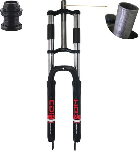 CDHPOWER 29" Suspension Fork 1" Threaded 25.4mm Straight Tube Double Shoulder Triple Tree, Disc Brake, Black, in Saudi Arabia