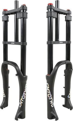E-Bike Air Suspension Fork: 20 inch 4.0 Fat Tire Front Fork, 185mm Travel, 135mm Hub Spacing, 9mm QR - Double Shoulder Air Shock Absorption Design for MTB Snow Beach Fat Tire Ebike in Kuwait