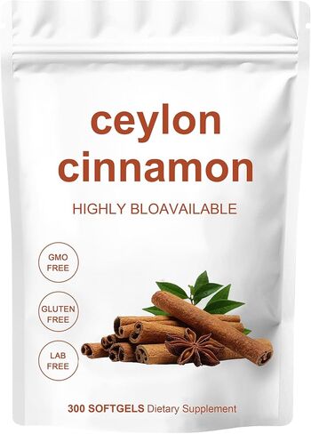 كبسولة قرفة سيلان - مكمل عشبي عالي التوافر بيولوجيًا مصنوع من قرفة سيلان الحقيقية - غير معدلة وراثيًا، خالي من الغلوتين - دعم يومي لطيف - 300 كبسولة in Kuwait