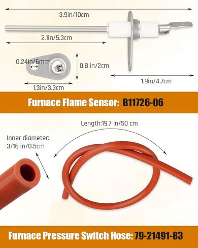 B11726-06 0130F00010 خرطوم مفتاح ضغط مستشعر لهب الفرن مناسب لمستشعر لهب الغاز العالمي، استبدل 79-21491-83 20488501 ACS90453BXA، 6 قطع in Kuwait