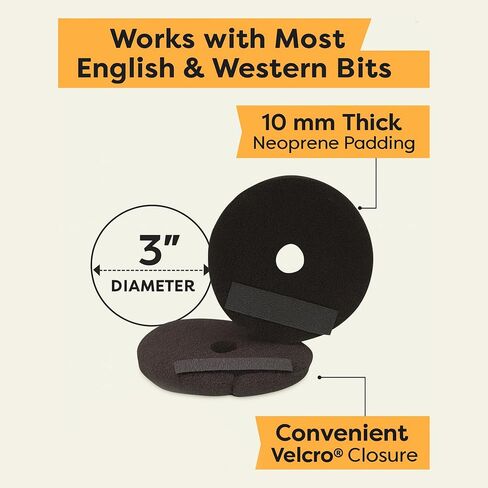 واقيات لقم الحصان من LBH MARKET من النيوبرين 3 بوصات - حماية لقم مبطنة ناعمة مع إغلاق فيلكرو - يمنع القرص والاحتكاك - أداة ركوب الفروسية - أسود (زوج) in Kuwait