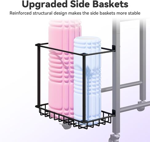 3-Tier Heavy-Duty Home Gym Storage Rack with Hooks and Smooth Wheels for Workout Gear in Kuwait