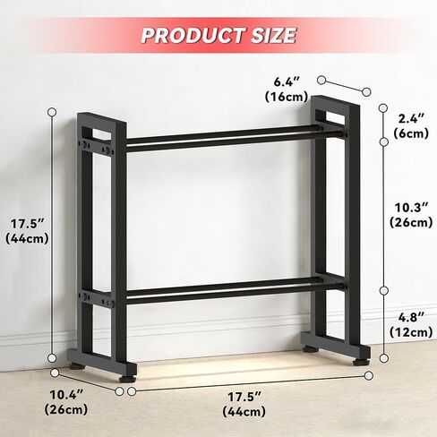 Dumbbell Rack 2-Tier 18 IN Length Adjustable Weight Rack for Home Gym Dumbbells Kettlebell, Small Dumbbell Rack 250 LB Capacity, Dumbbell Rack Stand Only in Saudi Arabia