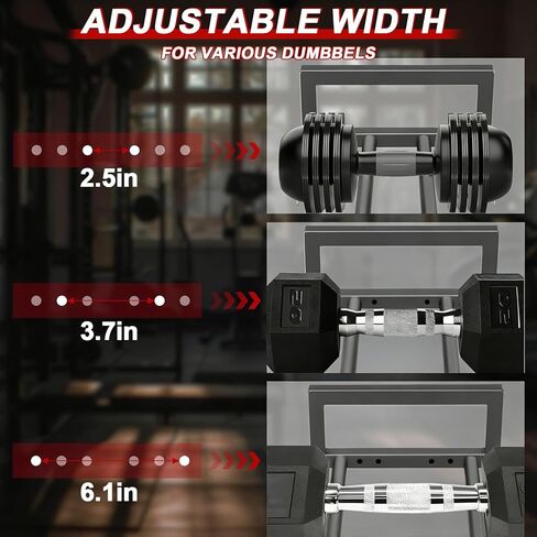 3-Tier Small Adjustable Dumbbell Rack, 450LBS Capacity Home Gym Weight Rack with Yoga Mat Holder & Hooks, Space Saving Workout Equipment Storage Organizer, Tool-free Assembly in Saudi Arabia