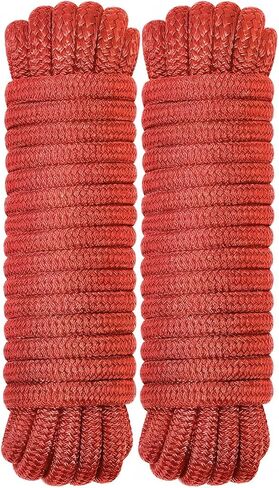Boat Dock Lines 5/8 Inch x 20 FT Nylon Mooring Line Boat Ropes for Docking with Loop - 2 Pack - Red in Saudi Arabia