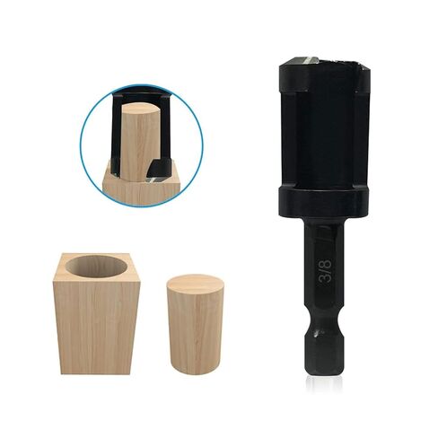 Wood Plug Cutters, 4Pcs Straight Wood Plug Cutters & 4Pcs Tapered Plug Cutters Set with 1/4 Hex Shank, Taper Cutting Tool Knifes in 4 Sizes 1/4", 5/16", 3/8", and 1/2" (8Pcs) in Saudi Arabia