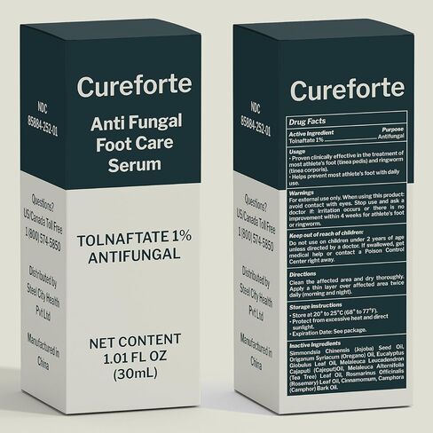مصل مضاد للفطريات لعلاج فطريات القدم والأظافر بأقصى قوة مع تولنافتات 1% - محلول سريع الامتصاص لتخفيف الجلد والفطريات لدى الرياضيين - تركيبة غير دهنية (30 مل) in Kuwait