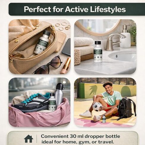 مصل مضاد للفطريات لعلاج فطريات القدم والأظافر بأقصى قوة مع تولنافتات 1% - محلول سريع الامتصاص لتخفيف الجلد والفطريات لدى الرياضيين - تركيبة غير دهنية (30 مل) in Kuwait