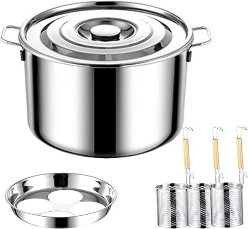 Pasta Pots Pasta Cooker, Pasta Pot with Colander, Stainless Steel Vegetable Noodle Cooking Pot, Commercial 2/3/4 Holes Soup Pot Set with Lid, Gas Stove and Indu in Saudi Arabia