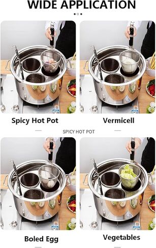 Noodle Cooker Commercial Pasta Cooker 5 Holes with Filters - Manual Cooking Machine for Kitchen Roadside Stalls - Stainless Steel Pasta Cooking Tool in Saudi Arabia