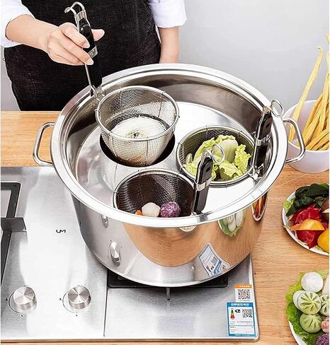 Pasta Pots Cooking Pot Commercial Pasta Cooker Set, Multifunctional Pasta Cooker with Divider and Colander Strainer, Stainless Steel Stock Pot, or Home Kitchen in Saudi Arabia