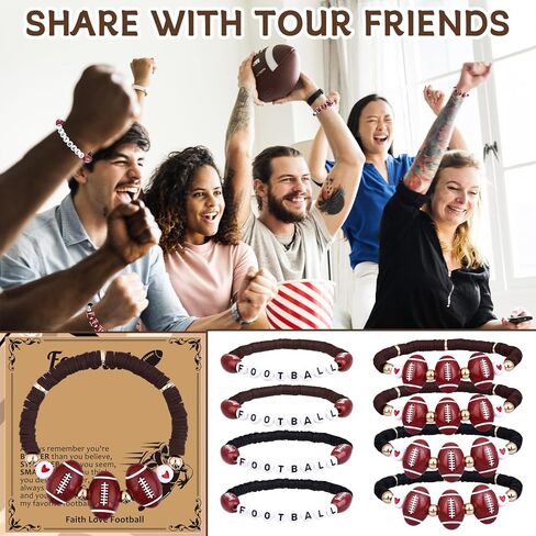 40 مجموعة من أساور كرة القدم، هدايا الحفلات الرياضية، أساور ساحرة، خرز كرة القدم بكميات كبيرة مع بطاقة ملهمة قابلة للتعديل، مستلزمات مجوهرات سوار من الطين للاعبي مجموعة الفريق، هدايا عيد الحب in Kuwait