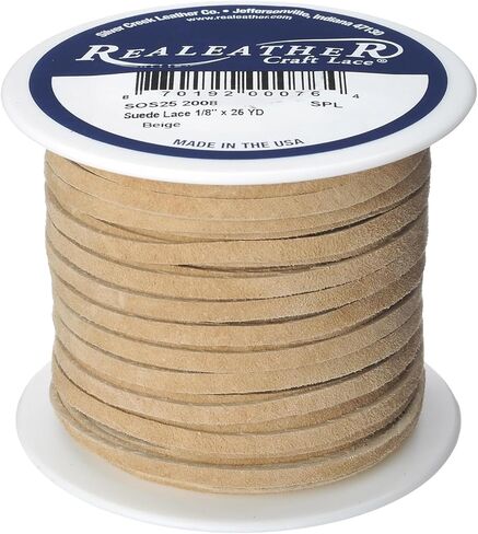 Realeather Suede Lace Spool, 1/8" x 25 yd, Gold Nugget in Kuwait