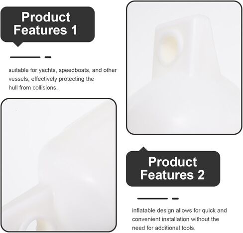 Luxshiny Inflatable Boat Bumper Yacht Docking Protector PVC Thickened Cushion Ball 11cm Diameter X 40cm Length White for Kayak and Small Boats Docking Safety in Saudi Arabia