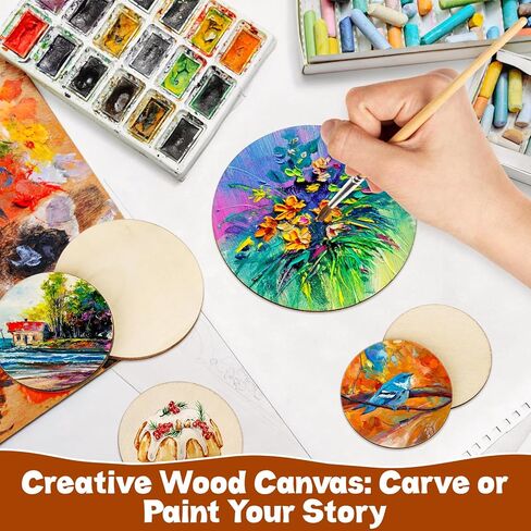 Meetory Unfinished Blank Wood Square,3 Different Size Wood Square Slices Cutouts for DIY Arts Craft Project, Pyrography Art, Painting Writing and Decoration(10cm,8cm,5cm) in Kuwait