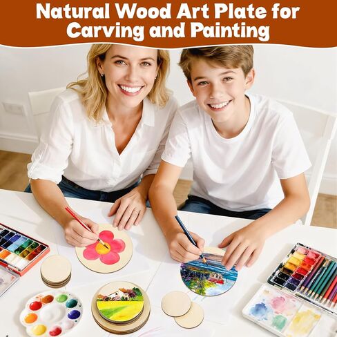 Meetory Unfinished Blank Wood Square,3 Different Size Wood Square Slices Cutouts for DIY Arts Craft Project, Pyrography Art, Painting Writing and Decoration(10cm,8cm,5cm) in Kuwait