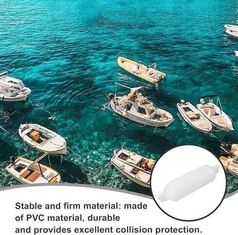 Luxshiny Inflatable Boat Bumper Yacht Docking Protector PVC Thickened Cushion Ball 11cm Diameter X 40cm Length White for Kayak and Small Boats Docking Safety in Saudi Arabia
