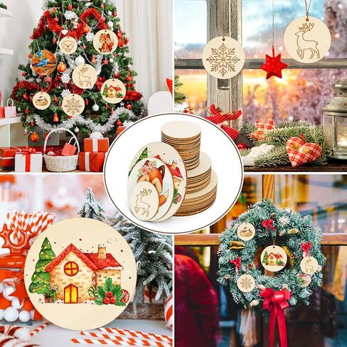 Meetory Unfinished Blank Wood Square,3 Different Size Wood Square Slices Cutouts for DIY Arts Craft Project, Pyrography Art, Painting Writing and Decoration(10cm,8cm,5cm) in Kuwait