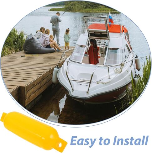 UPKOCH Inflatable Yacht Docking Bumper Boat Protective Ball PVC Thickened Boat Bumper Pad for Kayak and Yacht Docking Protection Yellow 11x40cm in Saudi Arabia