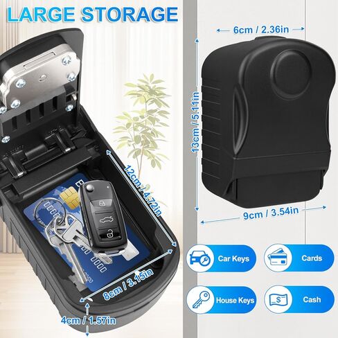 Lock Box for Keys with Code Outdoor Large Capacity Key Lock Box for Outside Wall Mount, Sturdy Waterproof 4-Digit Combination Keypad Key Safe Lockbox for Garage Realtors House Door Spare Key Storage in Kuwait
