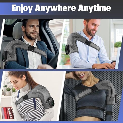 Cordless Shoulder Heating Pad, Heated Shoulder Brace, Heated Shoulder Wrap with Massage, Shoulder Massager for Men Women in Kuwait