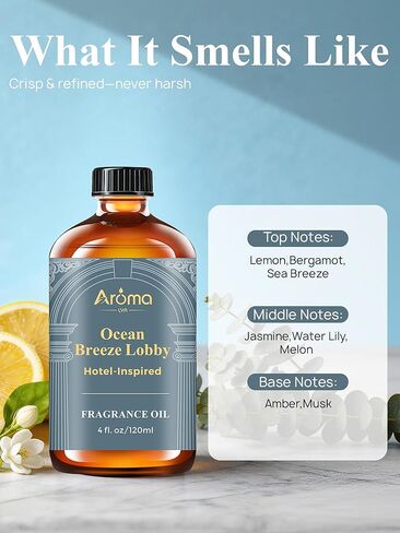 Ocean Breeze Lobby — a Hotel-Inspired Fragrance Oil that Feels Like a Coastal Resort Lobby, Hotel Diffuser Oil for Home Fragrance Oil for Ultrasonic and Waterless Diffusers and Crafting in Saudi Arabia