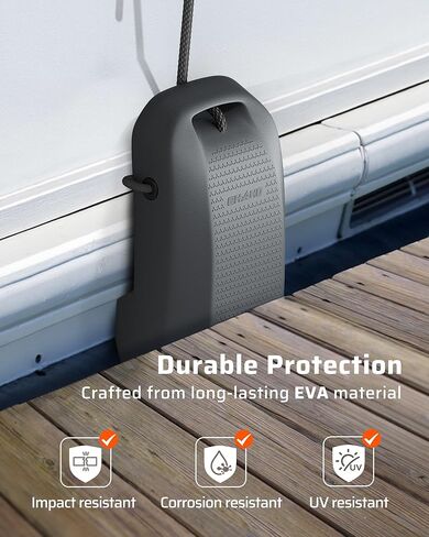 Ehaho Pontoon Boat Fenders, Boat Bumpers for Docking, High-Density EVA Foam with Secure Fit Lip and Locking Clips for Hull Protection (Grey, 2 Pack) in Saudi Arabia