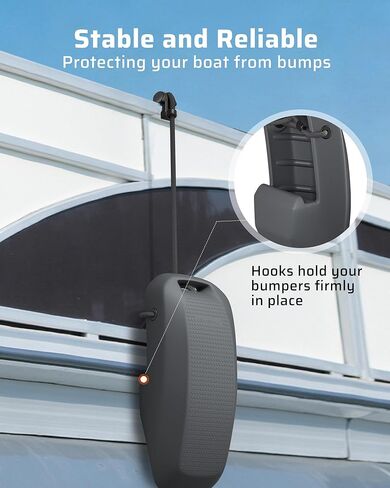 Ehaho Pontoon Boat Fenders, Boat Bumpers for Docking, High-Density EVA Foam with Secure Fit Lip and Locking Clips for Hull Protection (Grey, 2 Pack) in Saudi Arabia