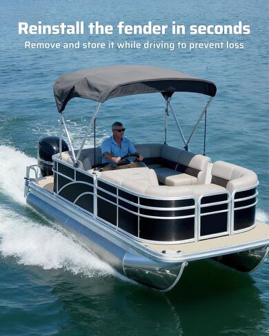 Ehaho Pontoon Boat Fenders, Boat Bumpers for Docking, High-Density EVA Foam with Secure Fit Lip and Locking Clips for Hull Protection (Grey, 2 Pack) in Saudi Arabia