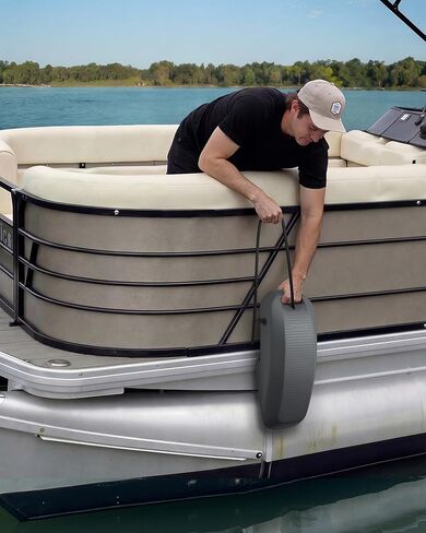 Ehaho Pontoon Boat Fenders, Boat Bumpers for Docking, High-Density EVA Foam with Secure Fit Lip and Locking Clips for Hull Protection (Grey, 2 Pack) in Saudi Arabia