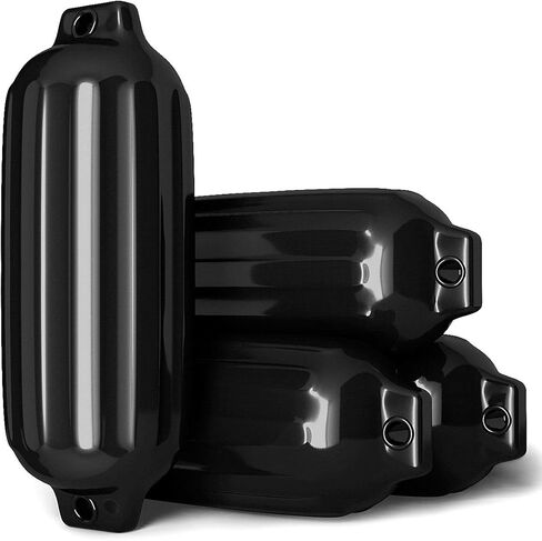 Goplus Boat Fenders 4 Pack, 3mm Thick UV-Resistant Pontoon Boat Bumper, Twin-Eye Ribbed Inflatable Boat Fenders for Docking Protection, 8.5" X 27"/ 6.5" X 23" in Saudi Arabia