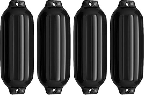 Goplus Boat Fenders 4 Pack, 3mm Thick UV-Resistant Pontoon Boat Bumper, Twin-Eye Ribbed Inflatable Boat Fenders for Docking Protection, 8.5" X 27"/ 6.5" X 23" in Saudi Arabia