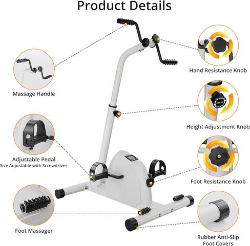 دراجة تمارين دواسة الذراع والساق والذراع والساق والركبة، معدات لياقة بدنية قابلة للتعديل لكبار السن وتمارين القلب in Kuwait
