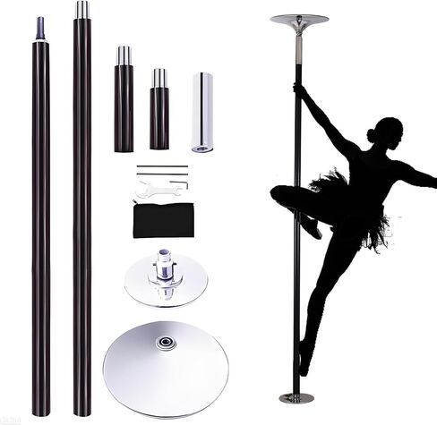 Silicone Dance Pole - 360° Spin Static and Spinning Dancing Pole, 7.2-9 FT Adjustable Height and Removable, Stripper Poles Fitness Gym Equipment for Home Exercise Club Gym in Saudi Arabia