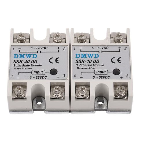 SSR-40DD Solid State Relay DC to DC (Input 3-32V DC Output 5-60V DC) 2 PCS Single Phase in Saudi Arabia