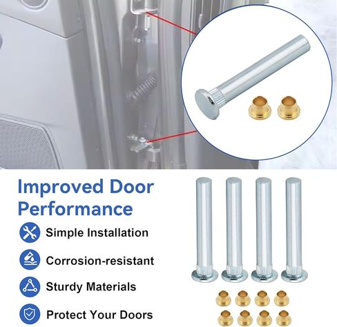 Front Door Hinge Pin and Bushing Repair Kit Compatible with 1998-2004 Frontier Replaces 38476 in Kuwait
