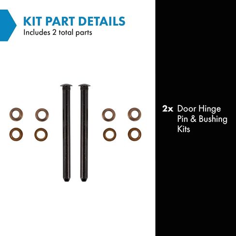 TRQ Door Hinge Pin Bushing Kit with 2 Pins & 8 Bushings for Century Blazer C10 Corvette Impala Cutlass in Saudi Arabia