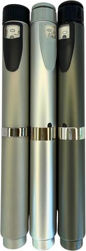 مجموعة أقلام الحقن القابلة لإعادة الاستخدام GXZ Health V2 - 3 أقلام مع 3 قوارير خرطوشة مجانية - فضي وتيتانيوم ورمادي معدني in Kuwait