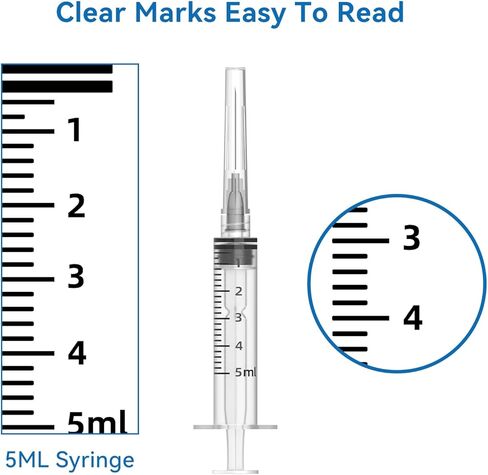 5 مل 22Ga 1.5 بوصة حقنة لوازم المختبرات القابل للتصرف، التعبئة والتغليف مختومة بشكل فردي 50 حزمة in Kuwait