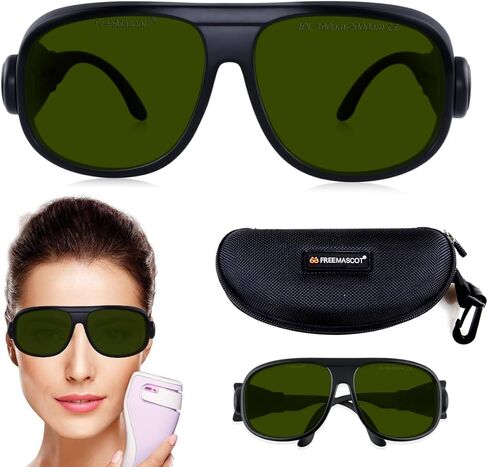 FreeMascot IPL 190nm-2000nm Laser Safety Glasses for Laser Hair Removal Treatment Eye Protection (Green) in Saudi Arabia