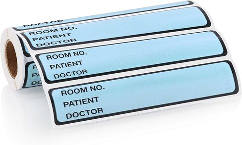 Carstens Patient I.D. Adhesive Medical Chart Labels for 1" Ring Binder Spines – Pre-Printed Sticker Labels (Room No. / Patient/Doctor), 5 3/8" x 1", Blue, Roll of 200, (8820-06) in Saudi Arabia