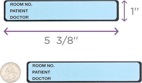 Carstens Patient I.D. Adhesive Medical Chart Labels for 1" Ring Binder Spines – Pre-Printed Sticker Labels (Room No. / Patient/Doctor), 5 3/8" x 1", Blue, Roll of 200, (8820-06) in Saudi Arabia