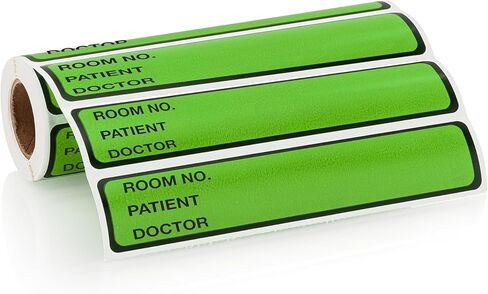 Carstens Patient I.D. Adhesive Medical Chart Labels for 1" Ring Binder Spines – Pre-Printed Sticker Labels (Room No. / Patient/Doctor), 5 3/8" x 1", Blue, Roll of 200, (8820-06) in Saudi Arabia